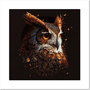 Owl breaking apart - Awesome Owl #8 Posters and Art